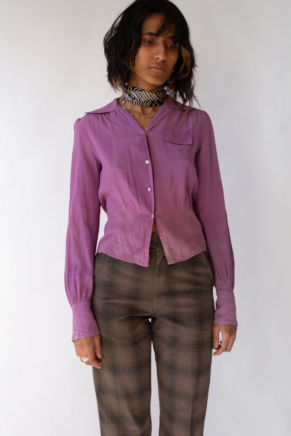 40s Lavender Rayon Blouse