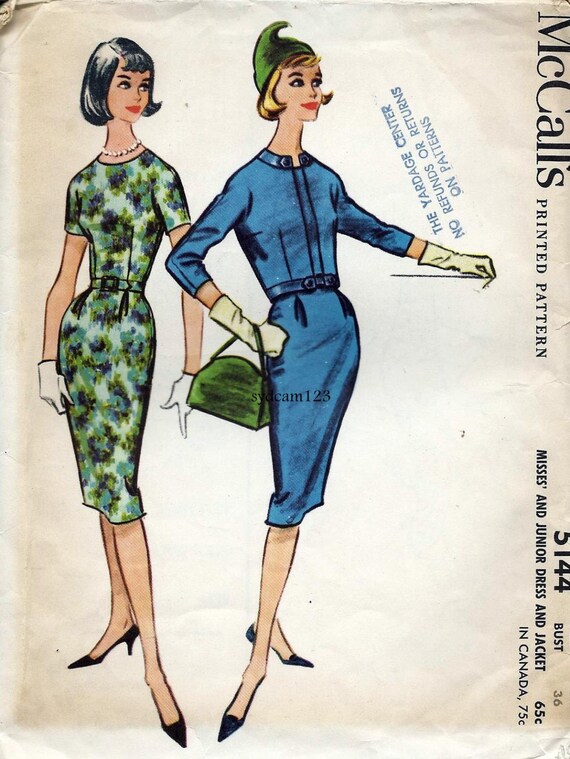 Vintage 1959 Belted Wiggle Dress 