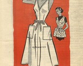 Jahrgang 1952 zurück Wrap-Schürze oder Jumper Dress großen aufgesetzten Taschen... Versandhandel 4803 Büste 32 ungeschnitten