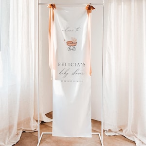 Personalisiertes Boho Stoffschild für die Babyparty: Neutrales Willkommensbanner