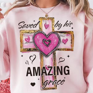 Salvato dalla grazia Croce acquerello - Design maglietta cristiana, arte religiosa dipinta a mano, download digitale basato sulla fede, stampa PNG alla moda
