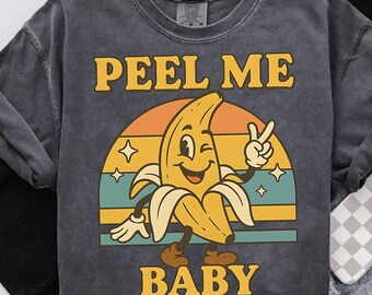 Funny Winking Banana Design: Retro Sunset PNG (Digital Download)