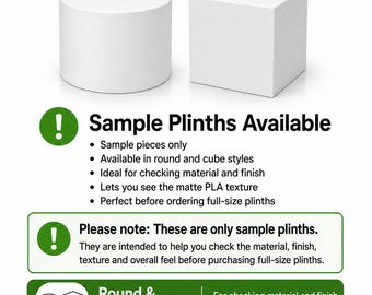 3D Printed PLA Plinth Sample – Matte Finish Material Test – Dessert Table Riser Sample