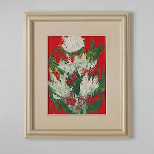 Ria Koot - Naturaleza muerta con acrílico sobre tabla, casi brutalista, holandesa, década de 1980, en paspartú y marco de madera - pintura en relieve, ver fotos