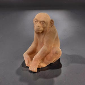 Peter Hald (1892-1987) Denmark - mid century earthenware sculpture of a sitting monkey.