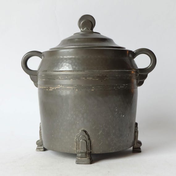 pewter tobacco jar Frank Cobb / Period Pewter - Art Deco / Arts & Crafts pewter tobacco jar  with lid