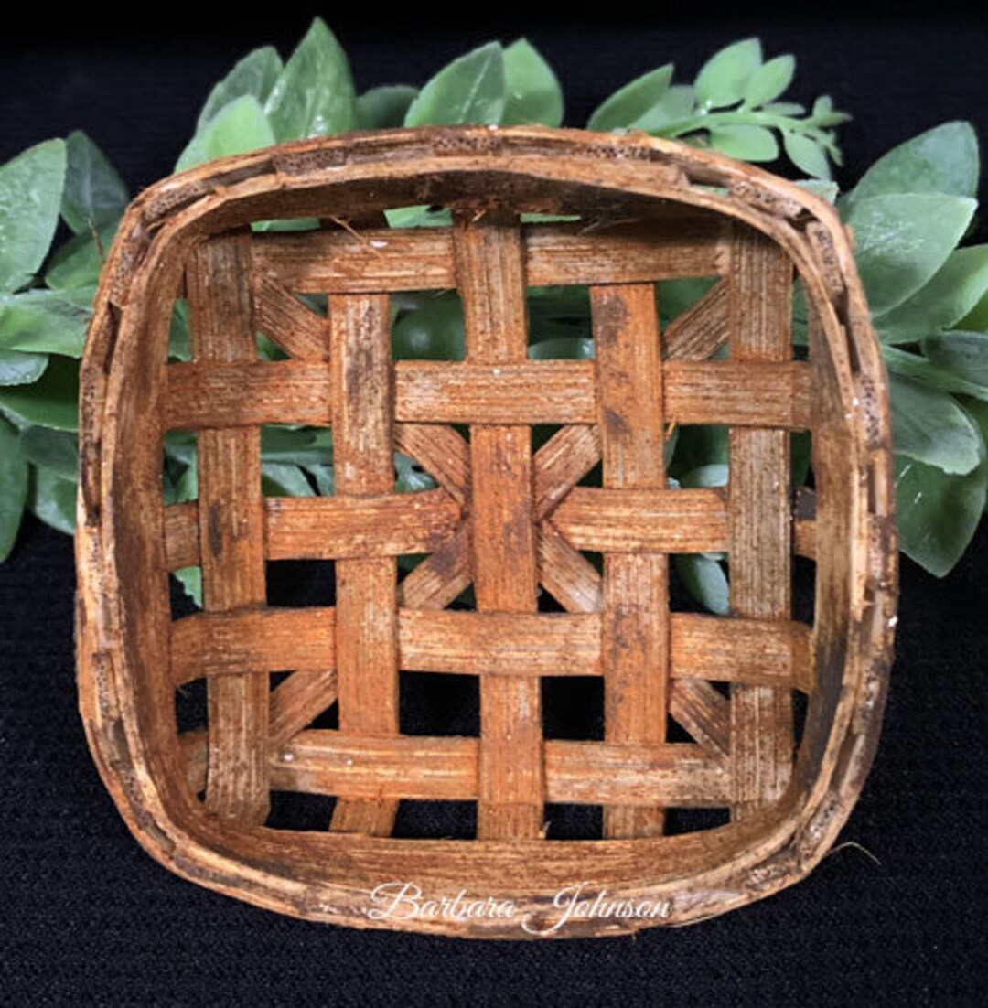 Mini Tobacco Basket Farmhouse Decor Tiered Tray Decor Etsy