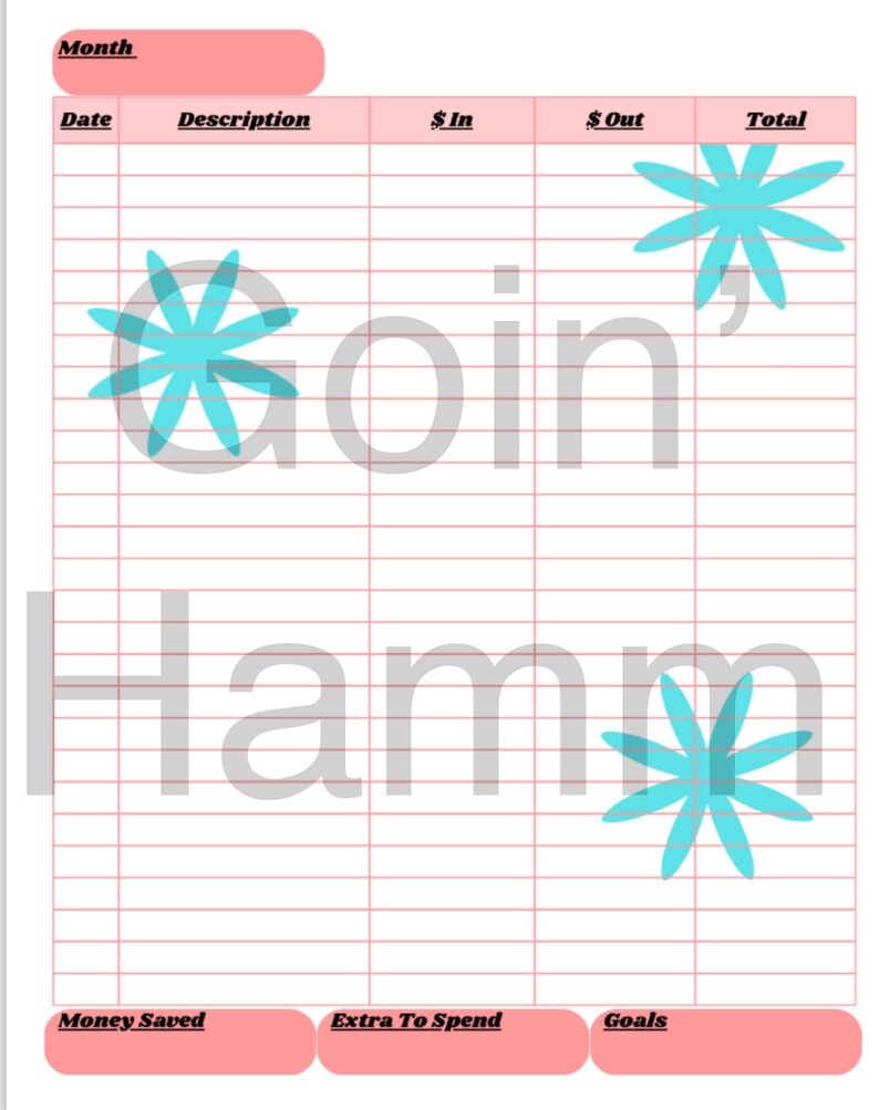Budget Transaction Sheet.pdf Budget/transactions Track Sheet - Etsy