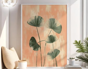 Tropical Leaves Print: Boho Botanical Art (Digital Download)