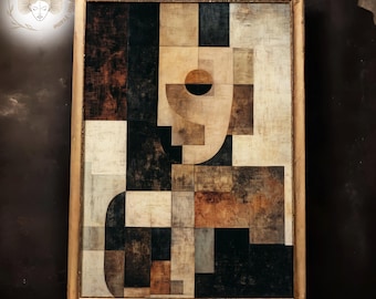 Cubist Portrait Print: Geometric Abstract Face Art (Digital Download)