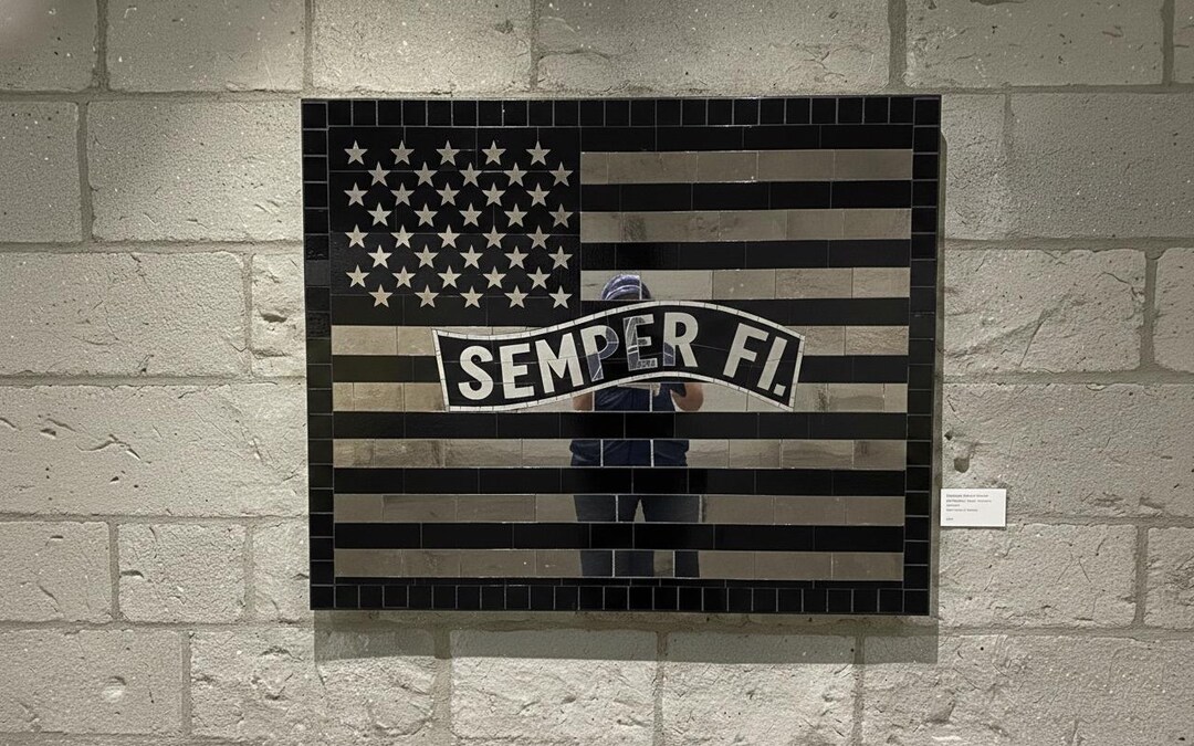 Semper Fi: Hand-cut Glass & Mirror Mosaic Wall Art 18in X 18in - Etsy ...