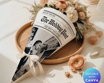 Modello di giornale di nozze con foto: programma di itinerario fai da te (download digitale, modificabile con Canva)