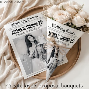 Birthday Newspaper Template: Editable Canva Design (Digital Download)