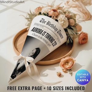 Birthday Newspaper Template: Editable Canva Design (Digital Download)
