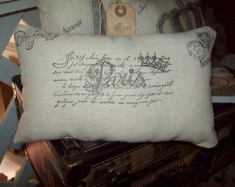 SMALL PARIS throw pillow Hotel Les Etoiles home decor FRENCH themed bedroom