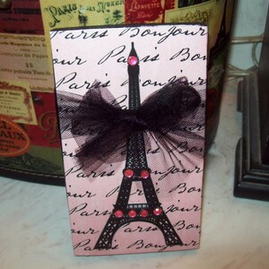 Pink Eiffel Tower block sign, Paris bedroom decor, French bedroom, Paris wall decor, Sweet 16 party