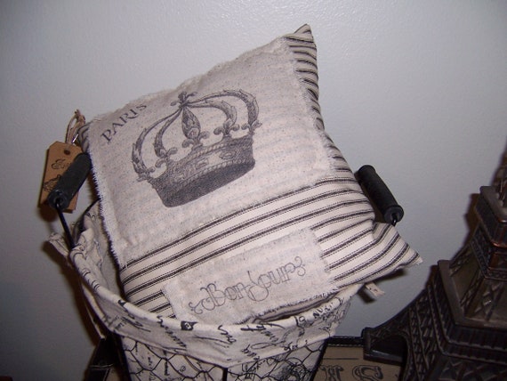 SMALL PARIS throw pillow Hotel Les Etoiles home decor FRENCH themed bedroom