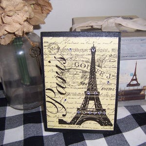 Eiffel Tower Paris Sign: Shabby Chic Tiered Tray Decor