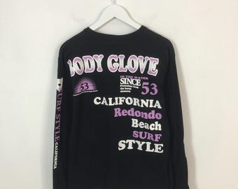 Vintage body glove Long sleeve t-shirt black tshirt surf brand