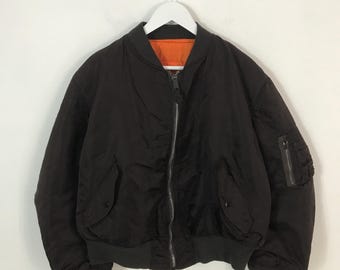 Vintage 90s ALPHA INDUSTRIES Reversible Flight MA-1 Bomber Jacket