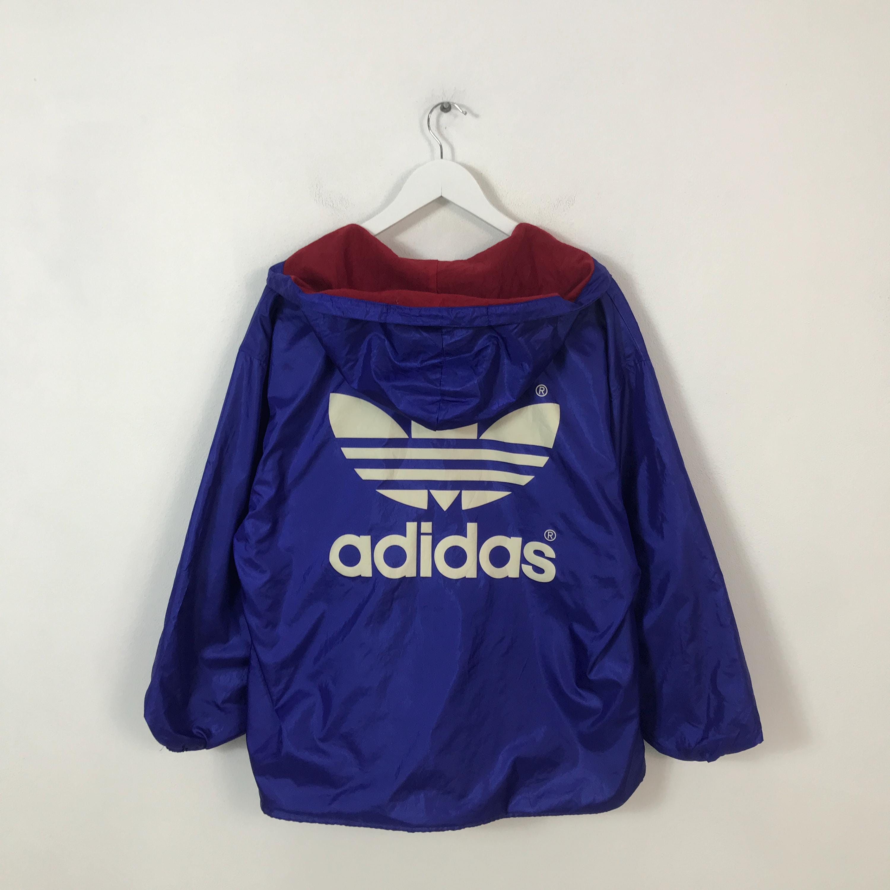 Vintage 90s Adidas Japan Snap Button Hoodie Jacket - Etsy