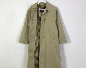 Vintage Burberry Long Design Trench coat Jacket Nova Check Design