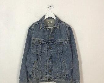 Vintage Lee Dungarees Can't Bust EM Tracker Denim Jacket Made in