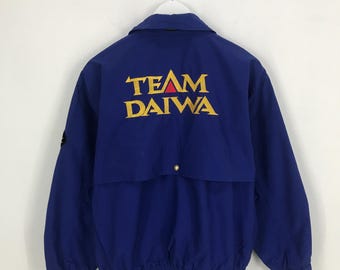 Fishing!!! Vintage GREAT BANFF DAIWA Outerwear Puffer Jacket Blue