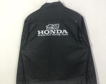 【最終】HONDA 無限 刺繍ロゴ レーシングナイロンジャケット ヴィンテージ レア ホンダ 無限 刺繍 ロゴ レーシング ボンバー