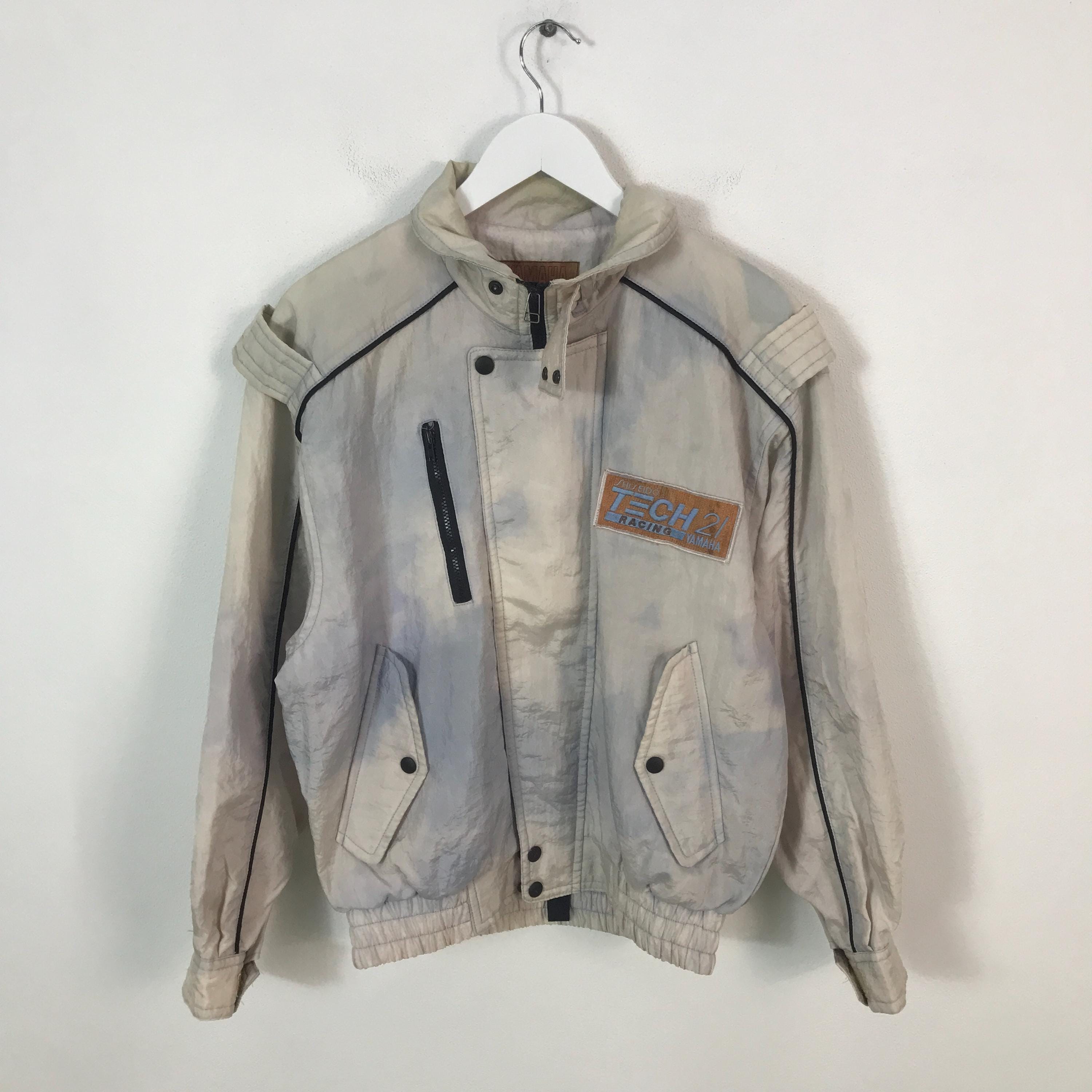 tech21ツナギ　チームヤマハ　ジャケット Yamaha Tech 21 Racing Acid Wash Windbreaker Jacket - Etsy