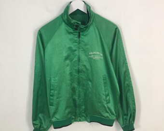 Vintage fujicolor by fujifilm green zipper jacket