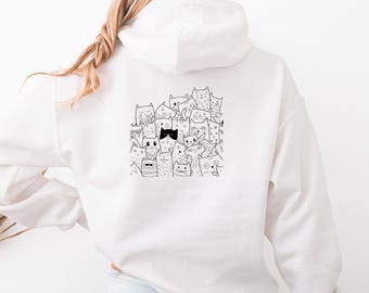 Cat Lovers Hoodie, Cozy Sweatshirt for Pet Enthusiasts, Gift for Cat Owners, Cute Animal Apparel, Perfect for Winter