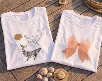 Camiseta, sudadera con capucha y estampado de lazo