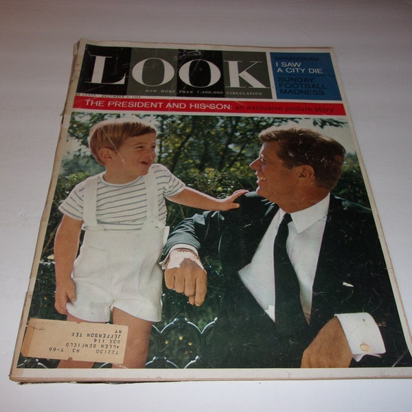Vintage Look Magazine December 3, 1963, JFK & Son Cover - Vintage Ads, Art, Scrapbooking Collectible