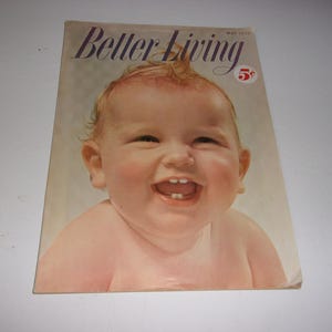 Vintage Better Living Magazine May 1952- Baby Cover - Art, Scrapbooking, Retro Vintage Ads