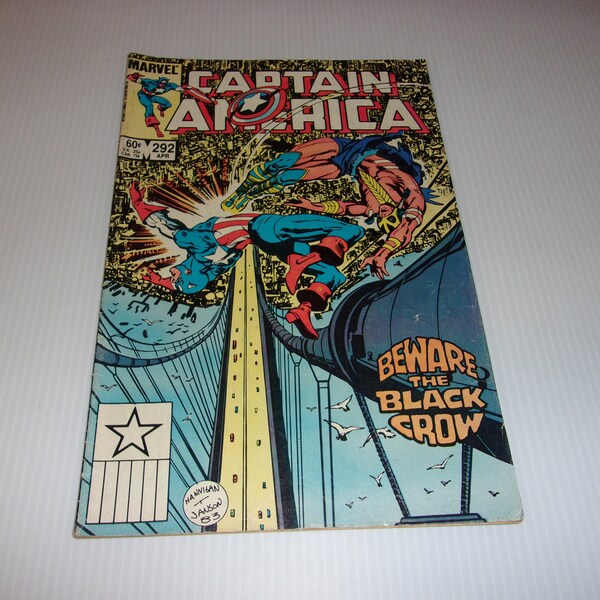 Vintage Captain America Comic Book # 292, April 1984, Marvel Comic, Scrapbooking, Art, Illustrated, Comics