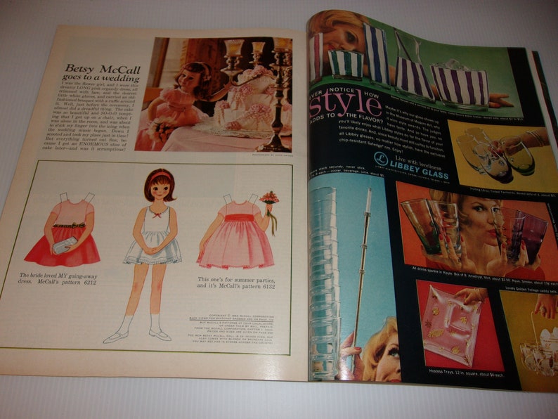 Vintage McCall's Magazine June 1962 Queen Elizabeth Article, Betsy McCall Doll, Vintage 1960s Fashions Ads Scrapbooking image 9