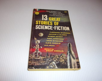 13 Great Stories of Science-Fiction, Vintage 1960, 1st Printing, # s997, Gold Medal Paperback, Collectible, Novel, Paperback Book