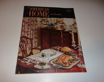 Vintage The American Home Magazine November 1951 - Retro Art Scrapbooking Paper Ephemera