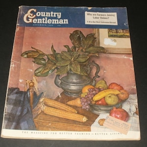 Vintage Country Gentleman Magazine November 1950 - Studebaker Ad, Art, Scrapbooking, Paper Ephemera, Classic 7-Up Ad