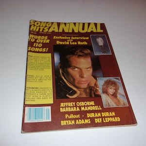 Vintage Song Hits Annual Magazine Spring 1984 - David Lee Roth interview, Music, Words to over 110 Songs, Scrapbooking, Vintage Ads