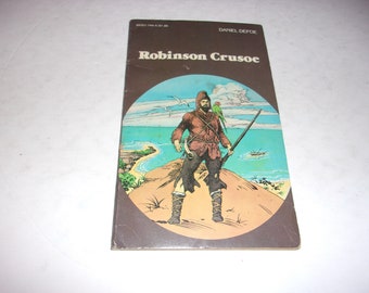 Robinson Crusoe by Daniel Defoe - Vintage 1984, Small Sized, Illustrated Comic, Classic Story, Softcover Book, Collectible