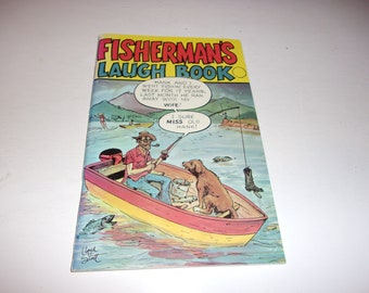 Fisherman's Laugh Book, Vintage 1973, Cartoons, Humor, Softcover Book, Art, Illustrated, Fishing, Angling