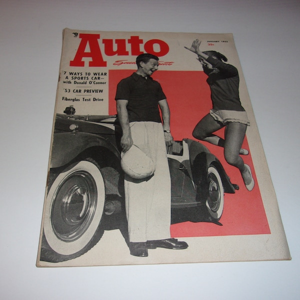 Vintage January 1953 Auto Speed & Sport Magazine - Hot Rods, Garage Related, Paper Ephemera, Vintage Ads