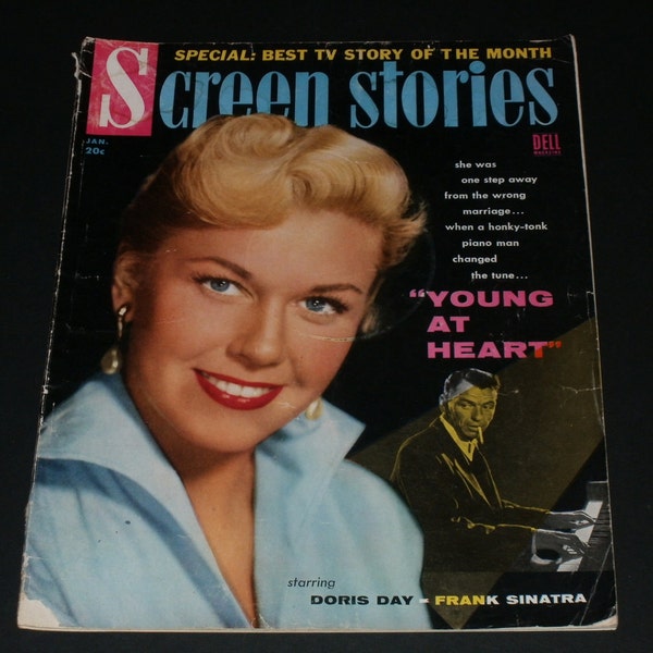 Vintage Screen Stories Magazine January 1955. Doris Day Frank Sinatra Movies Vintage Ads