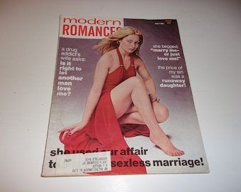 Vintage Modern Romances Magazine July 1973 - Campy, Spicy Stories - Hair Styles Paper Ephemera Retro 1970s