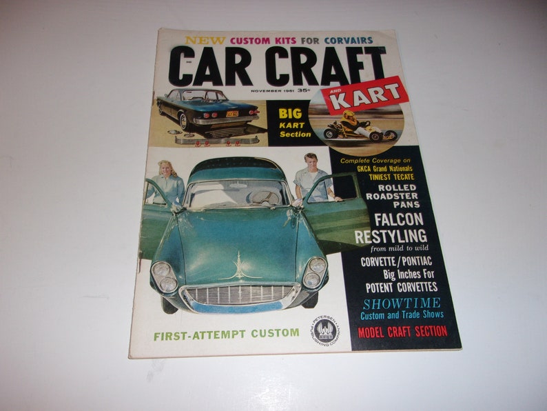 Vintage November 1961 Car Craft Magazine Big Go Kart Section, Vintage Ads, Collectible image 1