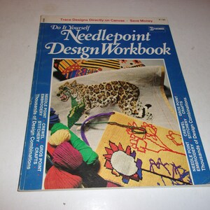Do it Yourself Needlepoint Design workbook, Vintage 1972, Needlepoint, Retro Patterns