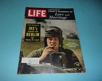 Vintage Life Magazine September 8, 1961 - US Tanker in Germany Cover, Art, Junk Journal, Collectible Scrapbooking