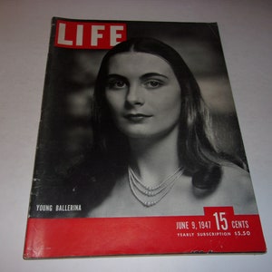 Vintage Life Magazine June 9, 1947 Young Ballerina Cover, Collectible, Vintage Ads, Paper Ephemera, Scrapbooking image 1